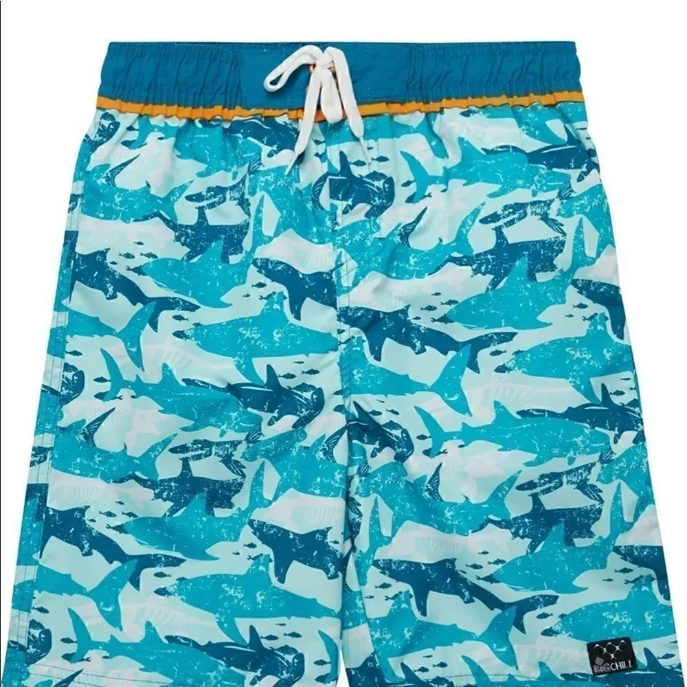 Big Chill Boys' Swim Trunks - UPF 50+ Quick Dry Shark Board Shorts Bathing Suit